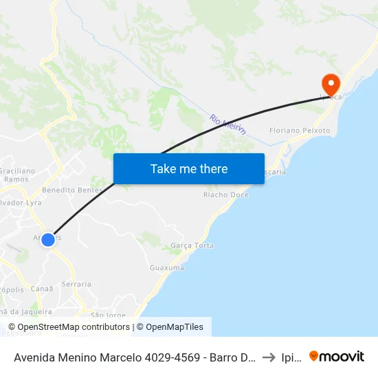 Avenida Menino Marcelo 4029-4569 - Barro Duro Maceió - Al Brasil to Ipioca map