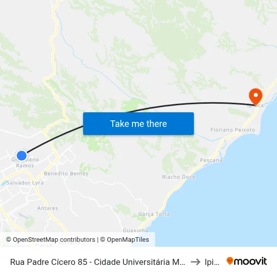 Rua Padre Cícero 85 - Cidade Universitária Maceió - Al Brasil to Ipioca map