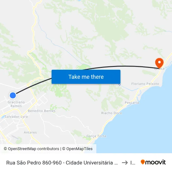 Rua São Pedro 860-960 - Cidade Universitária Maceió - Al República Federativa Do Brasil to Ipioca map