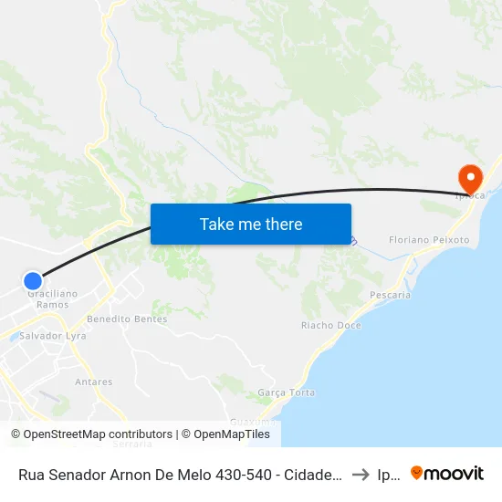 Rua Senador Arnon De Melo 430-540 - Cidade Universitária Maceió - Al Brasil to Ipioca map