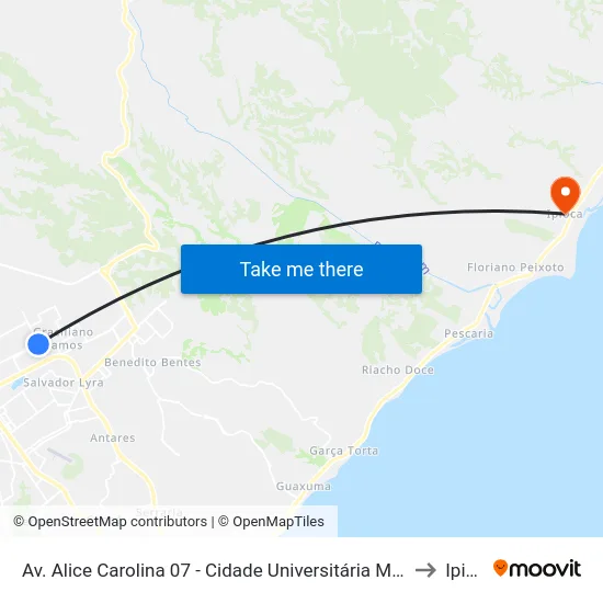 Av. Alice Carolina 07 - Cidade Universitária Maceió - Al Brasil to Ipioca map