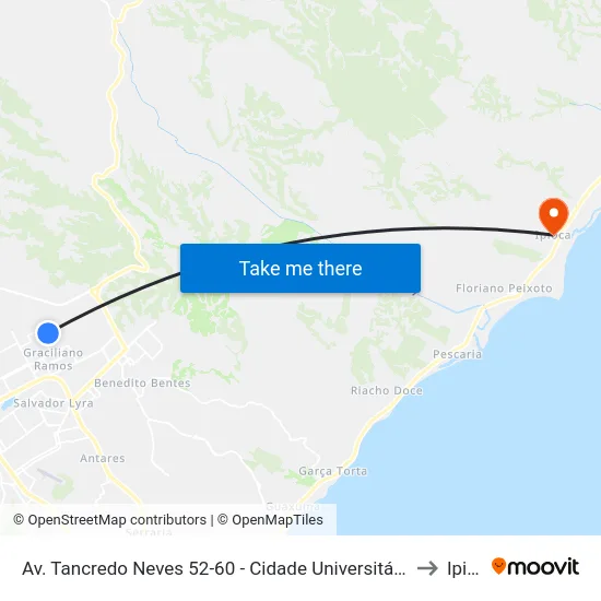 Av. Tancredo Neves 52-60 - Cidade Universitária Maceió - Al Brasil to Ipioca map