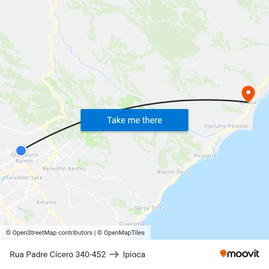 Rua Padre Cícero 340-452 to Ipioca map