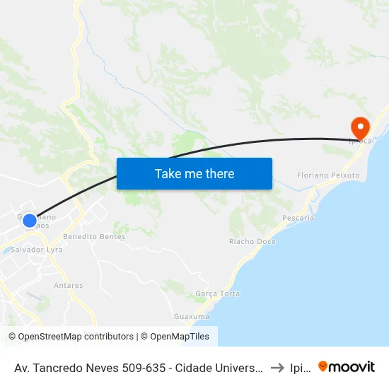 Av. Tancredo Neves 509-635 - Cidade Universitária Maceió - Al Brasil to Ipioca map