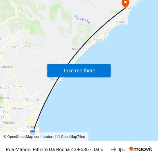 Rua Manoel Ribeiro Da Rocha 438-536 - Jatiúca Maceió - Al 57035-395 Brasil to Ipioca map