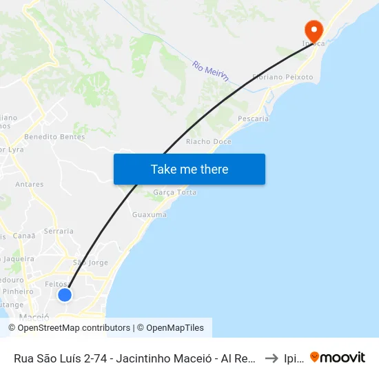 Rua São Luís 2-74 - Jacintinho Maceió - Al República Federativa Do Brasil to Ipioca map