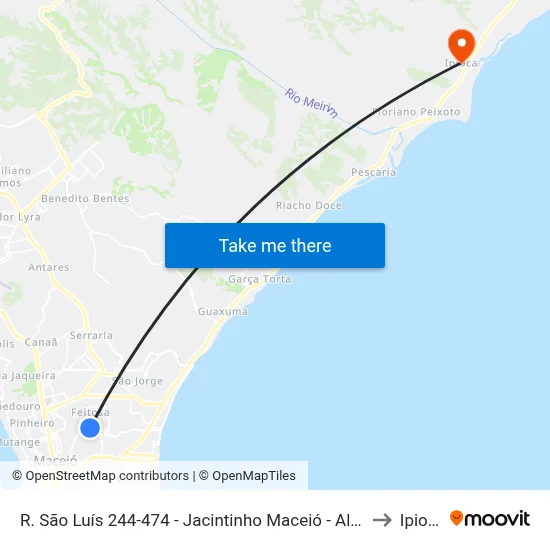 R. São Luís 244-474 - Jacintinho Maceió - Al Brasil to Ipioca map