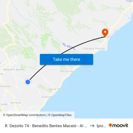 R. Dezoito 74 - Benedito Bentes Maceió - Al Brasil to Ipioca map