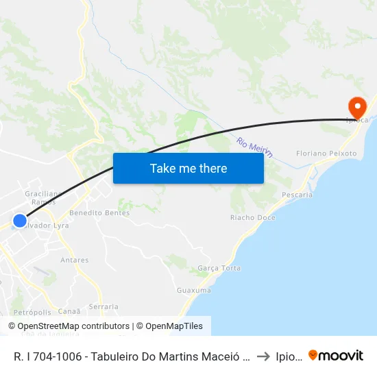 R. I 704-1006 - Tabuleiro Do Martins Maceió - Al Brasil to Ipioca map