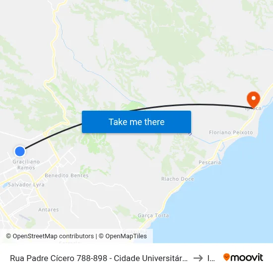 Rua Padre Cícero 788-898 - Cidade Universitária Maceió - Al República Federativa Do Brasil to Ipioca map