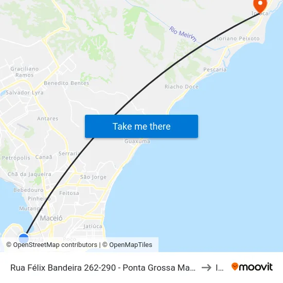 Rua Félix Bandeira 262-290 - Ponta Grossa Maceió - Al 57014-420 República Federativa Do Brasil to Ipioca map