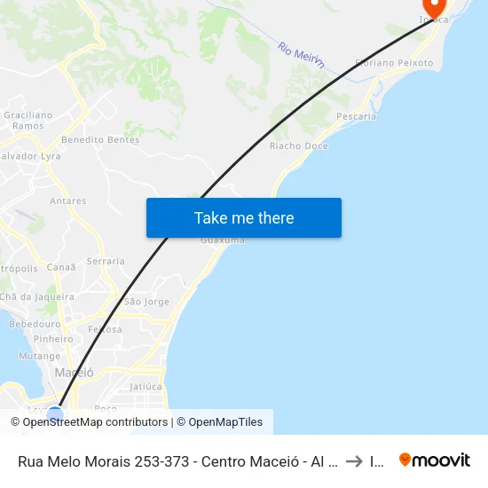 Rua Melo Morais 253-373 - Centro Maceió - Al 57020-330 República Federativa Do Brasil to Ipioca map