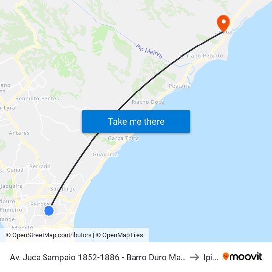 Av. Juca Sampaio 1852-1886 - Barro Duro Maceió - Al 57046-242 Brasil to Ipioca map