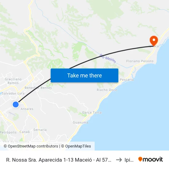 R. Nossa Sra. Aparecida 1-13 Maceió - Al 57081-480 Brasil to Ipioca map