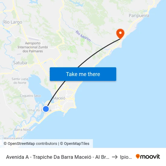 Avenida A - Trapiche Da Barra Maceió - Al Brasil to Ipioca map