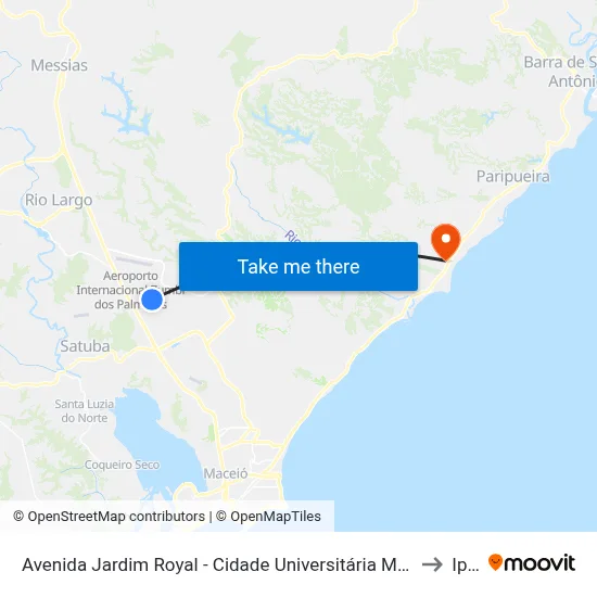 Avenida Jardim Royal - Cidade Universitária Maceió - Al República Federativa Do Brasil to Ipioca map