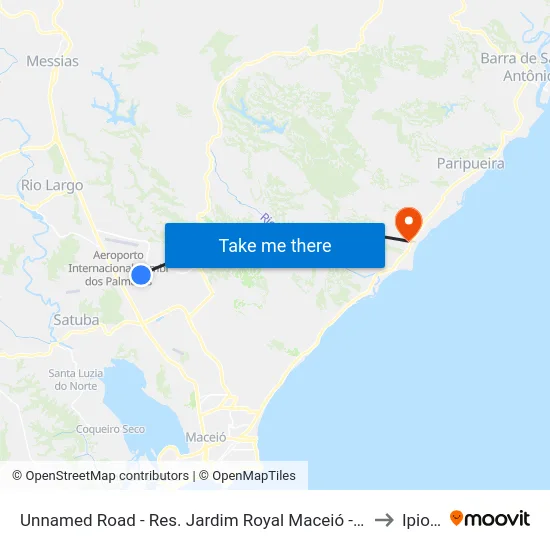 Unnamed Road - Res. Jardim Royal Maceió - Al Brasil to Ipioca map