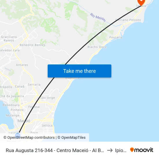 Rua Augusta 216-344 - Centro Maceió - Al Brasil to Ipioca map