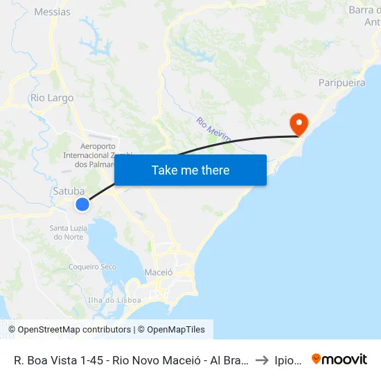 R. Boa Vista 1-45 - Rio Novo Maceió - Al Brasil to Ipioca map