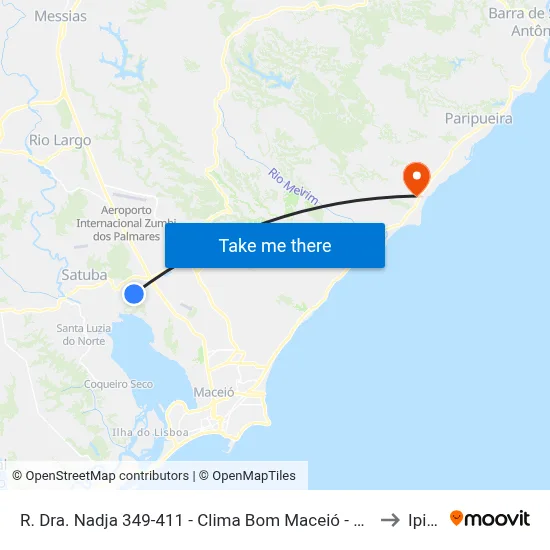 R. Dra. Nadja 349-411 - Clima Bom Maceió - Al 57071-096 Brasil to Ipioca map
