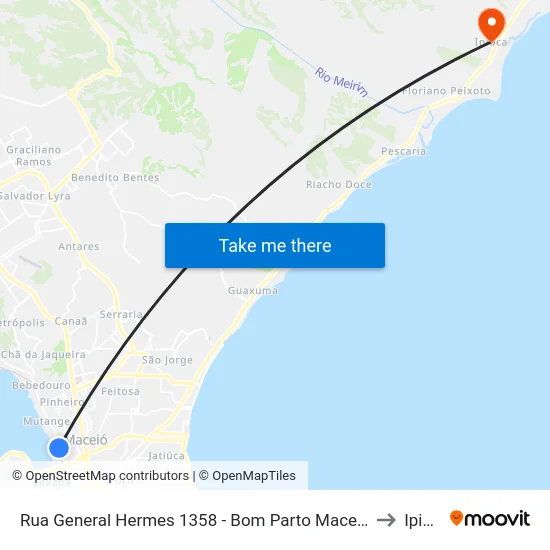 Rua General Hermes 1358 - Bom Parto Maceió - Al Brasil to Ipioca map