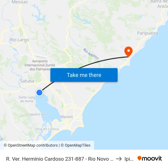 R. Ver. Hermínio Cardoso 231-887 - Rio Novo Maceió - Al Brasil to Ipioca map