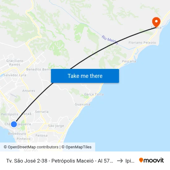 Tv. São José 2-38 - Petrópolis Maceió - Al 57062-770 Brasil to Ipioca map