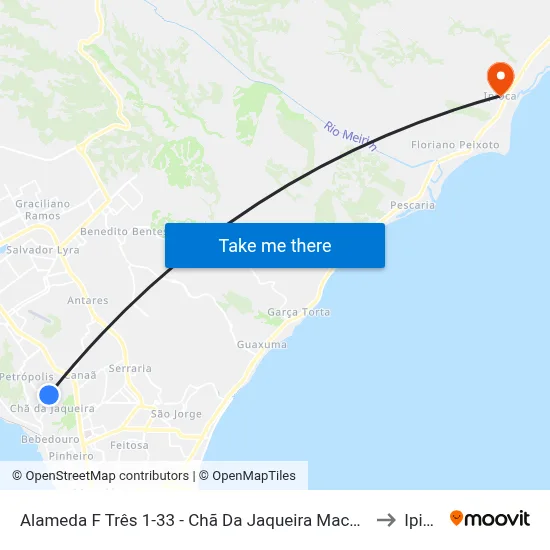 Alameda F Três 1-33 - Chã Da Jaqueira Maceió - Al Brasil to Ipioca map