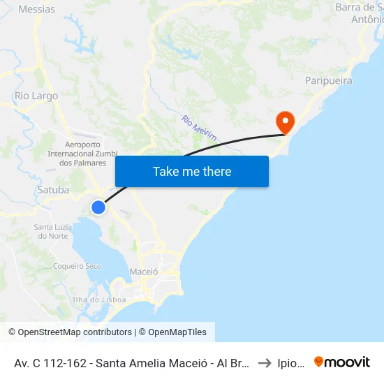 Av. C 112-162 - Santa Amelia Maceió - Al Brasil to Ipioca map