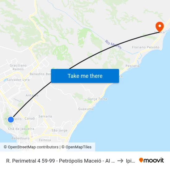 R. Perimetral 4 59-99 - Petrópolis Maceió - Al 57062-642 Brasil to Ipioca map