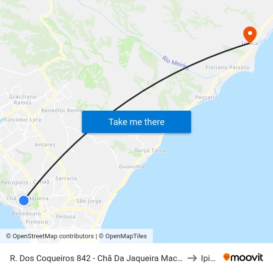 R. Dos Coqueiros 842 - Chã Da Jaqueira Maceió - Al Brasil to Ipioca map