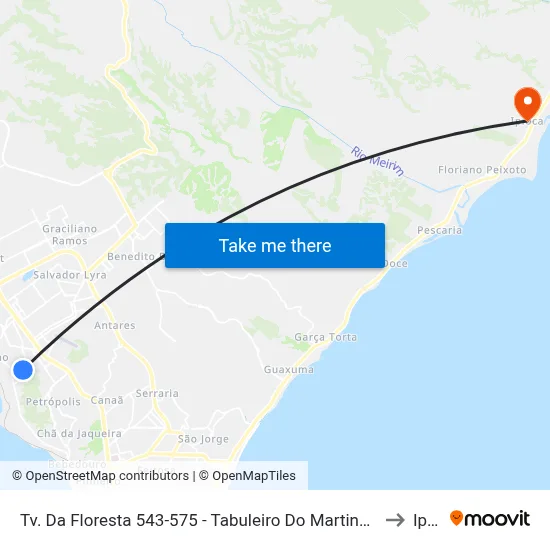 Tv. Da Floresta 543-575 - Tabuleiro Do Martins Maceió - Al 57060-080 Brasil to Ipioca map