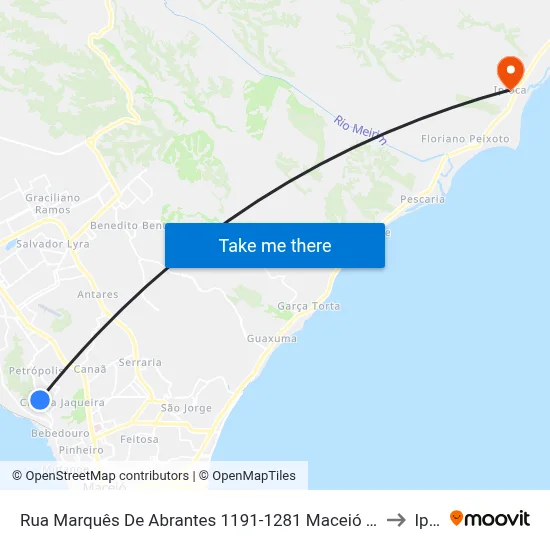 Rua Marquês De Abrantes 1191-1281 Maceió - Al República Federativa Do Brasil to Ipioca map