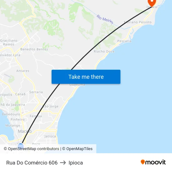 Rua Do Comércio 606 to Ipioca map