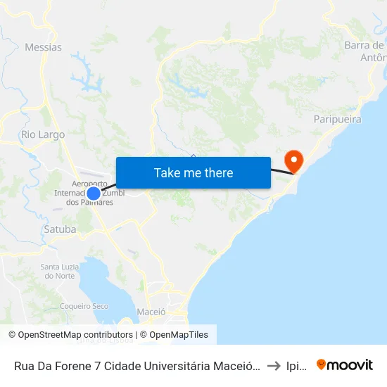 Rua Da Forene 7 Cidade Universitária Maceió - Alagoas Brasil to Ipioca map