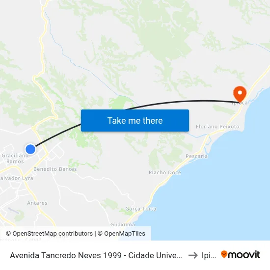 Avenida Tancredo Neves 1999 - Cidade Universitária Maceió - Al Brasil to Ipioca map