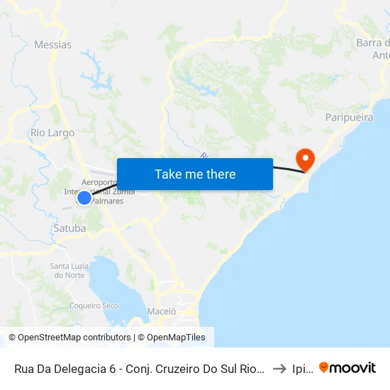 Rua Da Delegacia 6 - Conj. Cruzeiro Do Sul Rio Largo - Al 57100-000 Brasil to Ipioca map