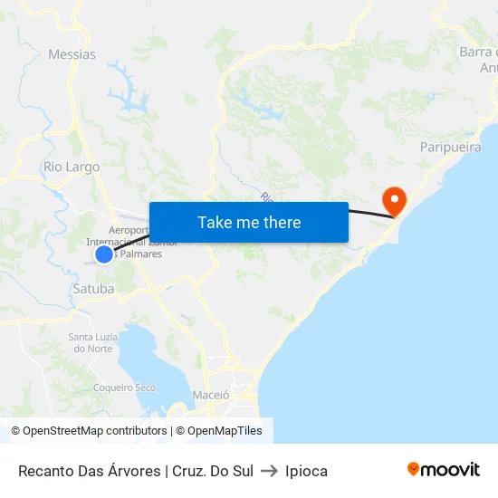 Recanto Das Árvores | Cruz. Do Sul to Ipioca map
