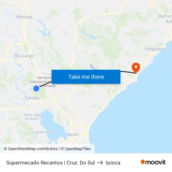 Supermecado Recantos | Cruz. Do Sul to Ipioca map