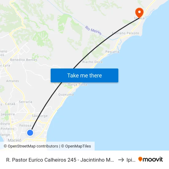 R. Pastor Euríco Calheiros 245 - Jacintinho Maceió - Al 57041-620 Brasil to Ipioca map