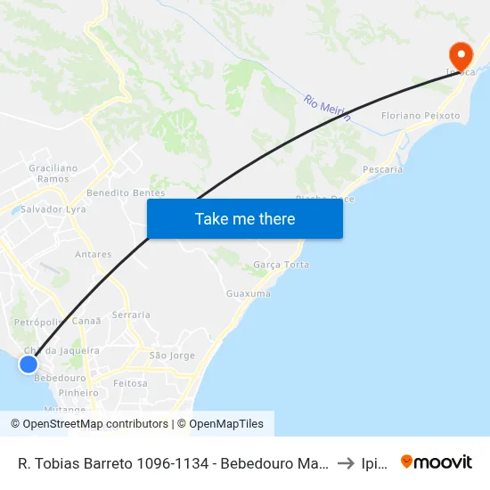 R. Tobias Barreto 1096-1134 - Bebedouro Maceió - Al Brazil to Ipioca map