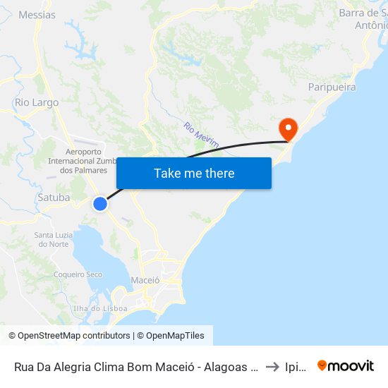 Rua Da Alegria Clima Bom Maceió - Alagoas 57075 Brasil to Ipioca map