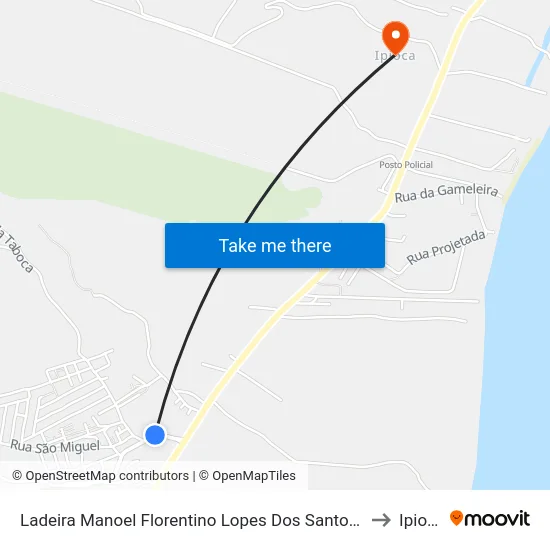 Ladeira Manoel Florentino Lopes Dos Santos 100 to Ipioca map