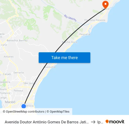 Avenida Doutor Antônio Gomes De Barros Jatiúca Maceió - Alagoas 57036 Brasil to Ipioca map