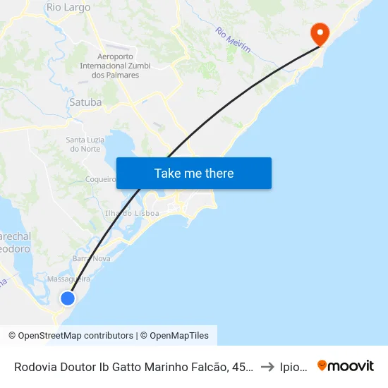 Rodovia Doutor Ib Gatto Marinho Falcão, 4505 to Ipioca map