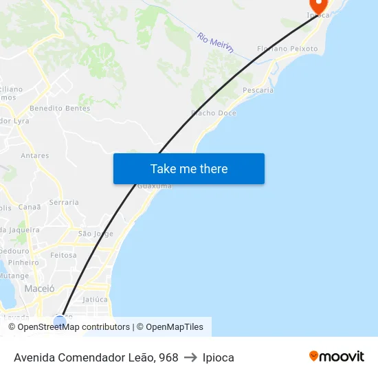 Avenida Comendador Leão, 968 to Ipioca map
