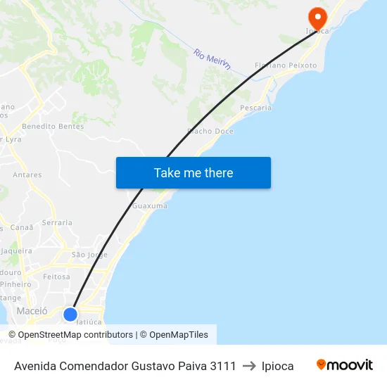 Avenida Comendador Gustavo Paiva 3111 to Ipioca map
