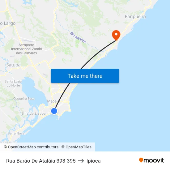 Rua Barão De Ataláia 393-395 to Ipioca map