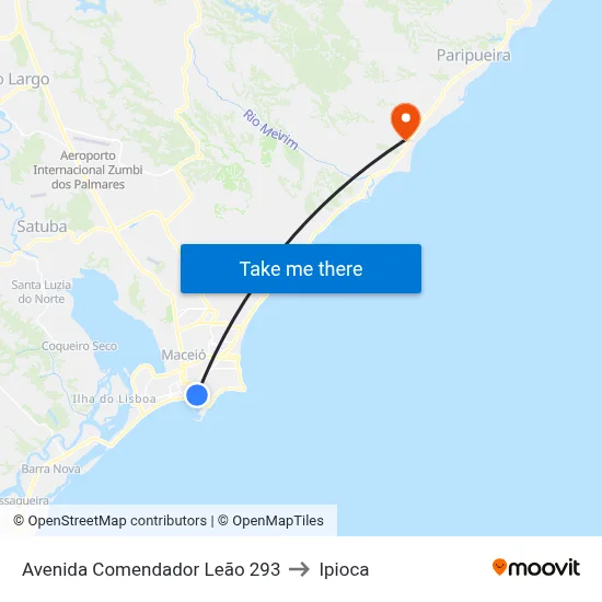 Avenida Comendador Leão 293 to Ipioca map