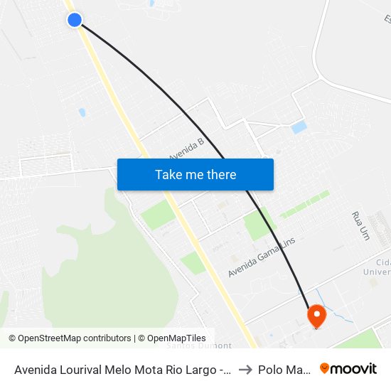 Avenida Lourival Melo Mota Rio Largo - Alagoas 57075-000 Brasil to Polo Maceió Ead map